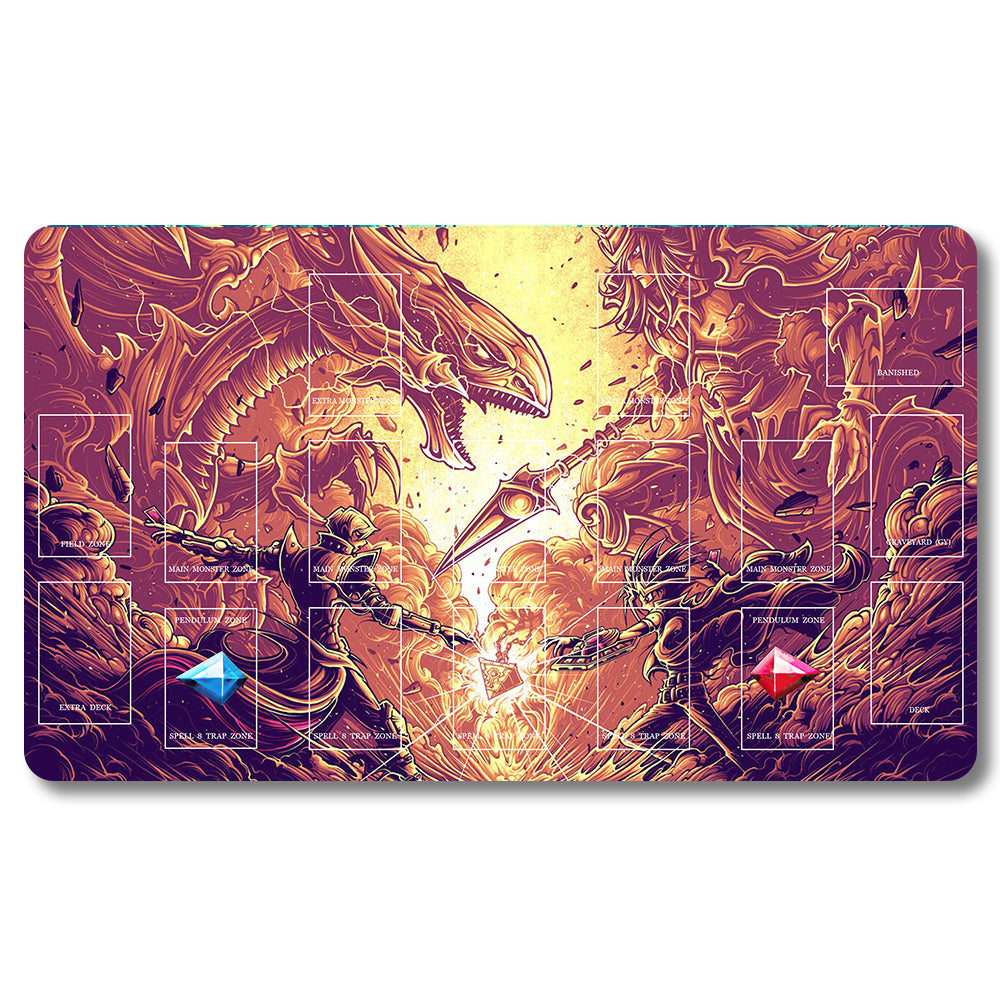 Board Game Peripheral - 157953- Yugioh Playmat Size 23.6X13.7in Play mats Compatible for TCG OCG CCG Trading Card Game