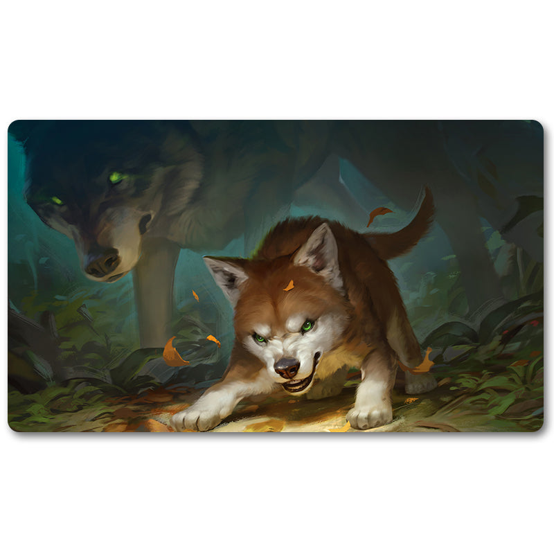 Magic The Gathering Peripheral- FEROCIOUS PUP -MTG Playmat Size 23.6X13.7in Play mats Compatible for TCG RPG CCG Trading Card Game