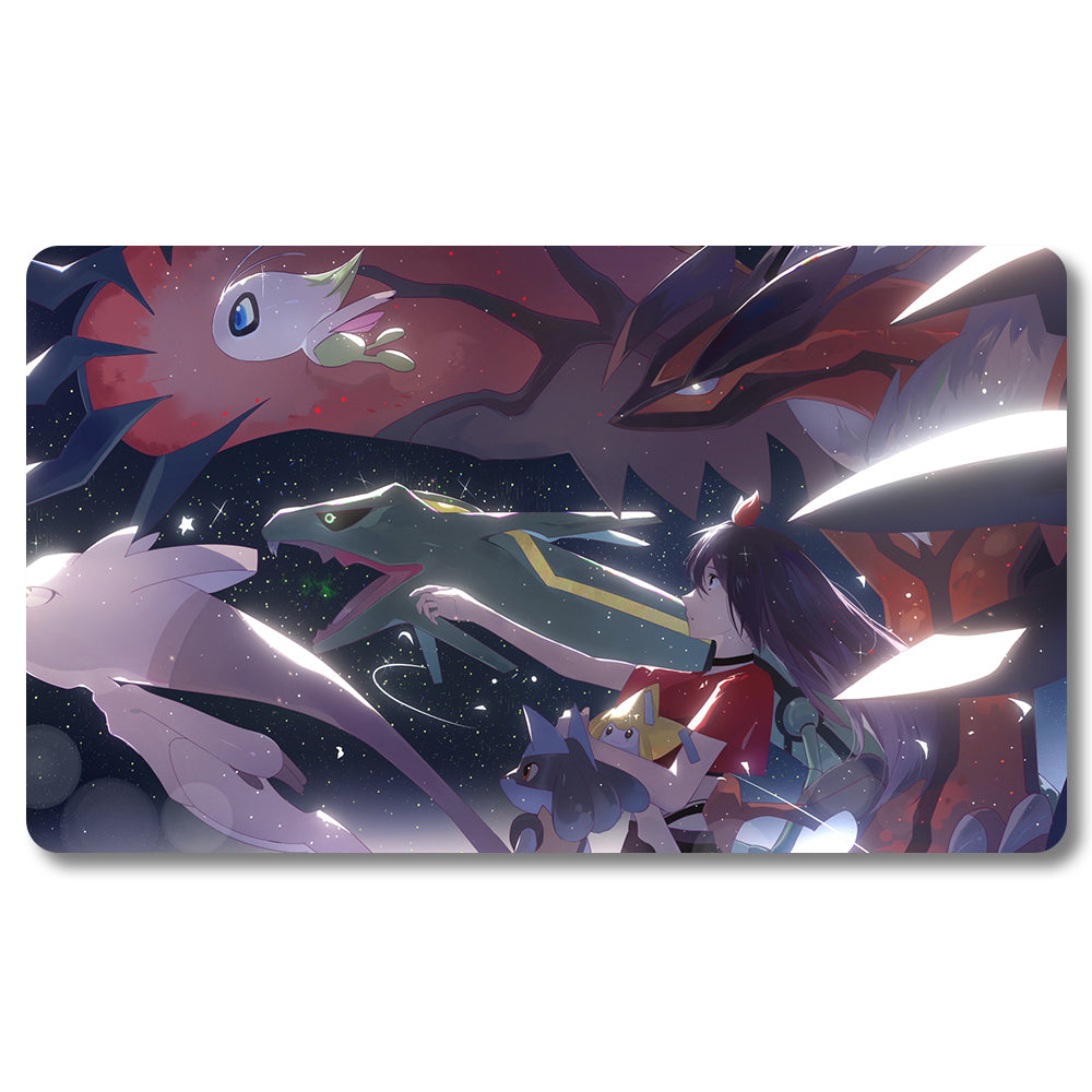 Board Game Peripheral - 9mvr1w- Pokemon Playmat Size 23.6X13.7in Play mats Compatible for TCG MTG RPG CCG Trading Card Game