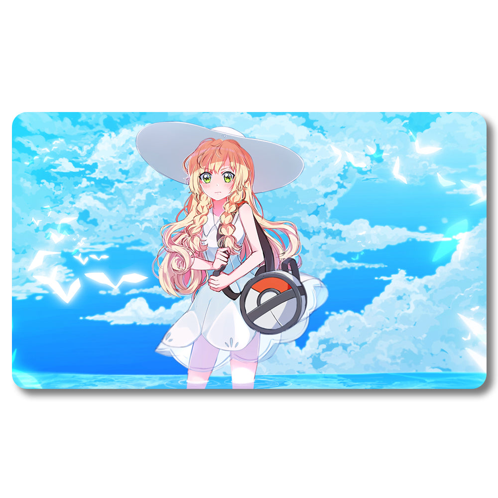 PTCG Lilia Playmat  - Pokemon Size 23.6X13.7in Play mats Compatible for TCG MTG RPG CCG Trading Card Game