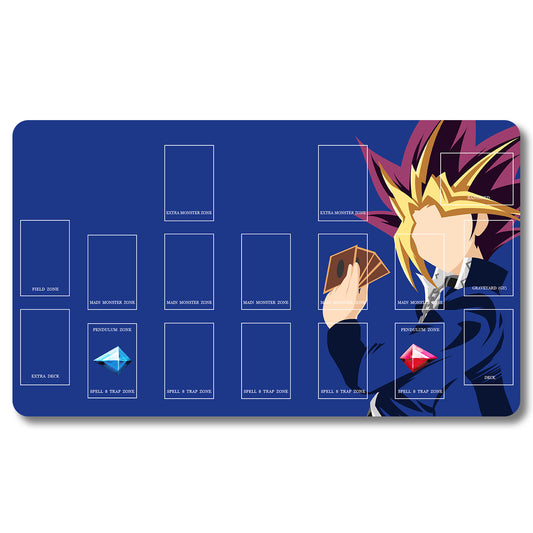 YUGIOH Yugi Muto Playmat- Yugioh Size 23.6X13.7in Play mats Compatible for TCG OCG CCG Trading Card Game