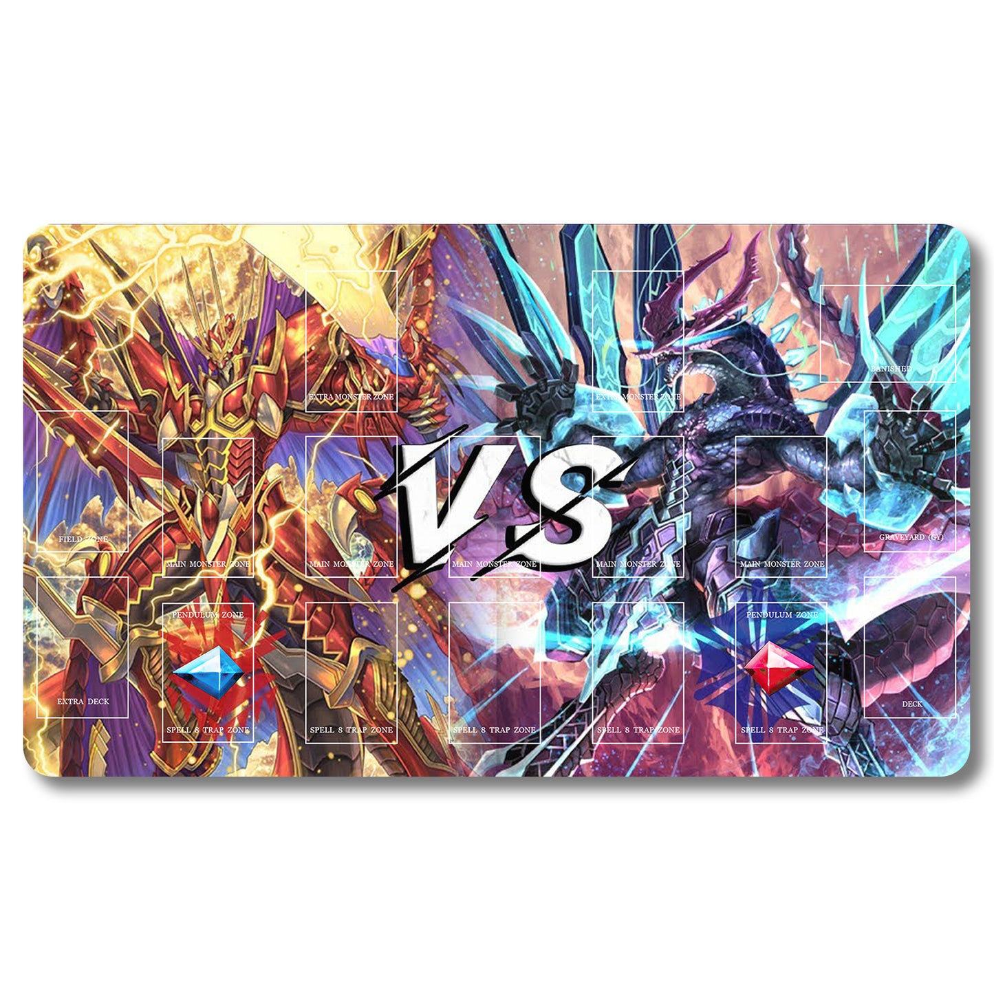 Board Game Dragon Dance in the Sky Luard Playmat - Yugioh Size 23.6X13.7in Play mats Compatible for TCG OCG CCG Trading Card Game