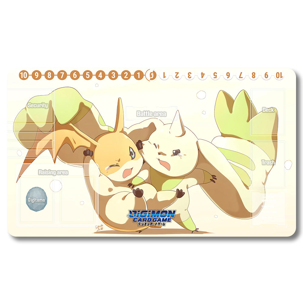 Digimon Patamon Playmat - Digimon Size 23.6X13.7in Play mats Compatible for TCG DTCG CCG Trading Card Game