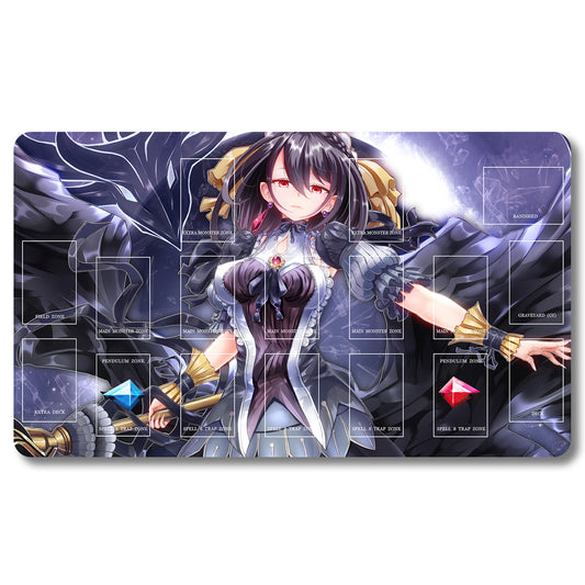 Tabulludo Ekstercentra - g7lvkl- Yugioh Playmat Grandeco 23.6X13.7in Ludaj matoj Kongrua por TCG OCG CCG Komerca Kartludo