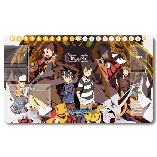 Board Game Agumon Playmat - Digimon Size 23.6X13.7in Play mats Compatible for TCG DTCG CCG Trading Card Game