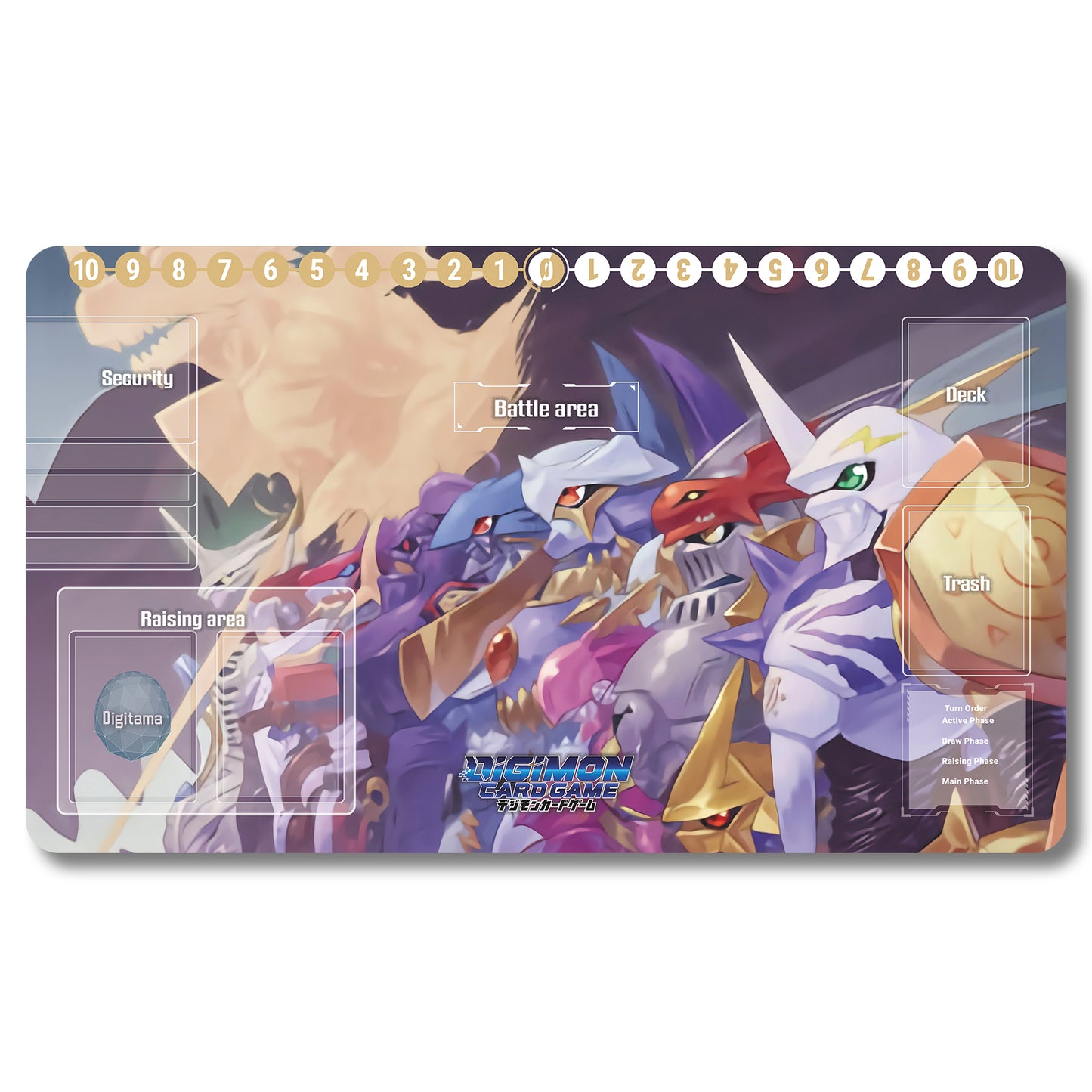 Digimon Royal Knights Playmat - Digimon Size 23.6X13.7in Play mats Compatible for TCG DTCG CCG Trading Card Game