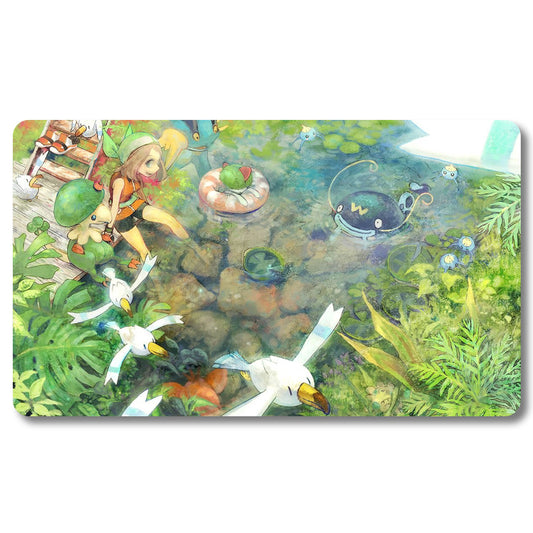 PTCG Pok é mon Playmat - Pokemon Size 23.6X13.7in Play mats Compatible for TCG MTG RPG CCG Trading Card Game