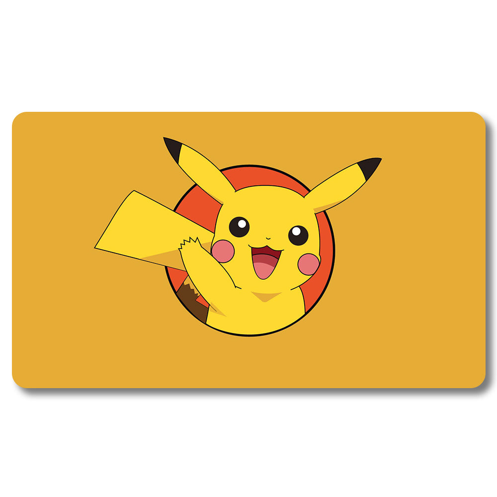 PTCG Pikachu Playmat - Pokemon Size 23.6X13.7in Play mats Compatible for TCG MTG RPG CCG Trading Card Game