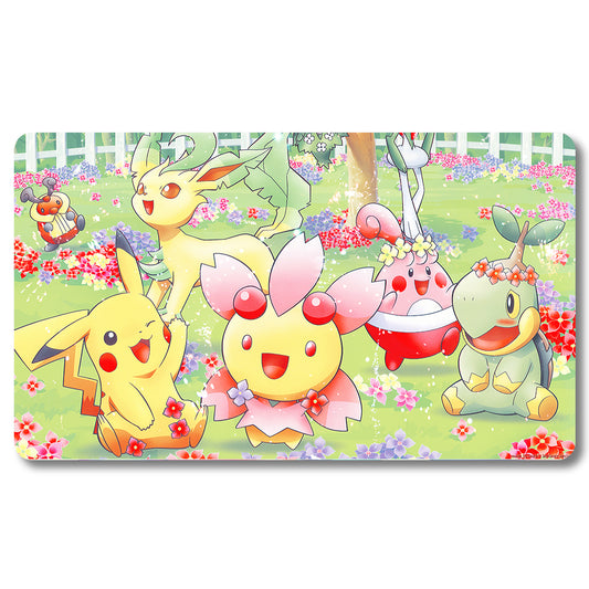 Board Game Pikachu Playmat - Pokemon Size 23.6X13.7in Play mats Compatible for TCG MTG RPG CCG Trading Card Game