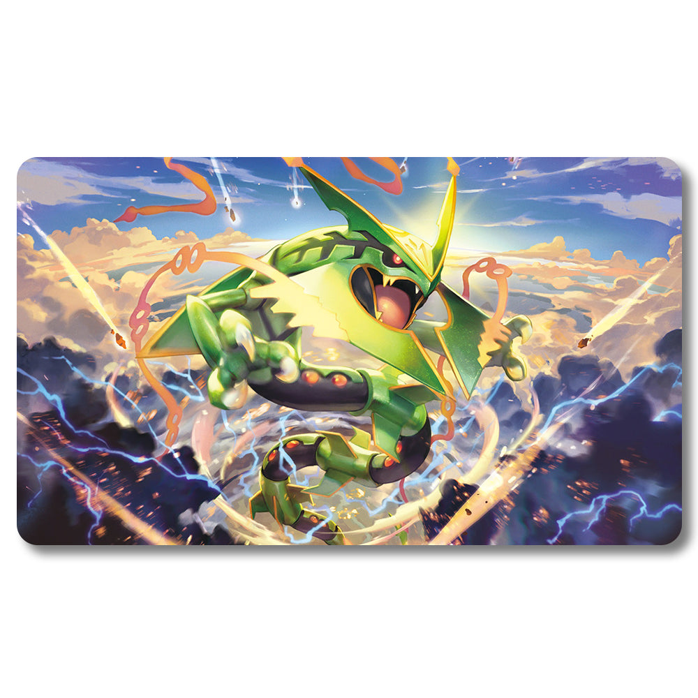 Board Game Rayquaza Playmat - Pokemon Size 23.6X13.7in Play mats Compatible for TCG MTG RPG CCG Trading Card Game