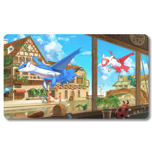 PTCG Di Ya Luka Playmat - Pokemon Size 23.6X13.7in Play mats Compatible for TCG MTG RPG CCG Trading Card Game