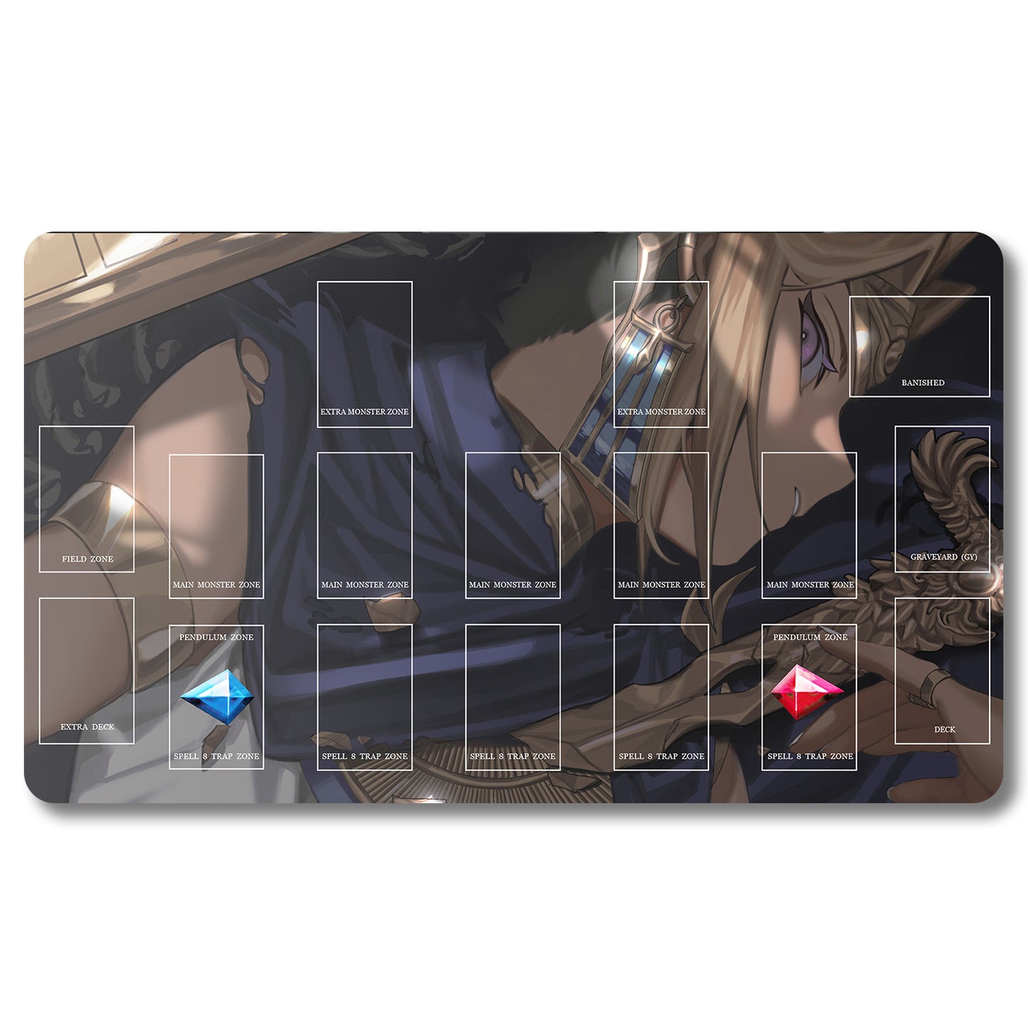 Tabulludo Ekstercentra - 1266277- Yugioh Playmat Grandeco 23.6X13.7in Ludaj matoj Kongrua por TCG OCG CCG Komerca Kartludo