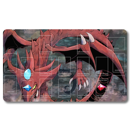 YUGIOH Slifer the Sky Dragon Playmat - Yugioh Size 23.6X13.7in Play mats Compatible for TCG OCG CCG Trading Card Game