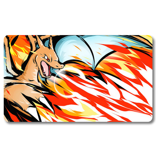 Board Game Charizard Playmat - Pokemon Size 23.6X13.7in Play mats Compatible for TCG MTG RPG CCG Trading Card Game