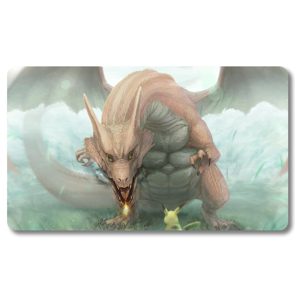 PTCG Charizard Playmat - Pokemon Size 23.6X13.7in Play mats Compatible for TCG MTG RPG CCG Trading Card Game