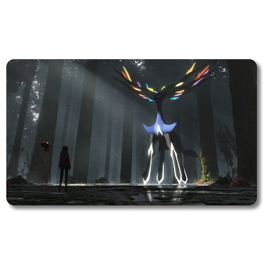 PTCG Zhernias Playmat - Pokemon Size 23.6X13.7in Play mats Compatible for TCG MTG RPG CCG Trading Card Game