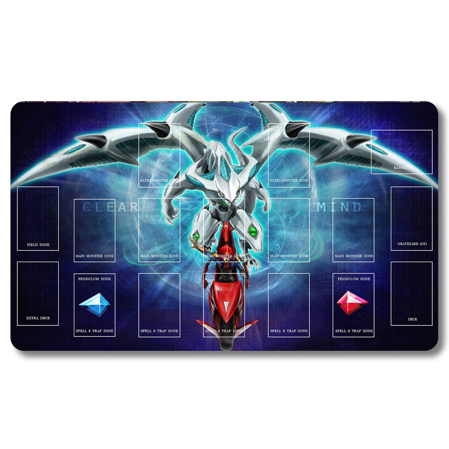 Tabulludo Ekstercentra - 909653- Yugioh Playmat Grandeco 23.6X13.7in Ludaj matoj Kongrua por TCG OCG CCG Komerca Kartludo