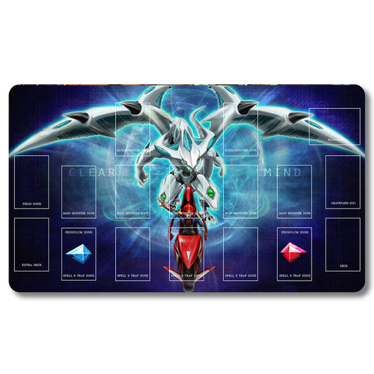 Board Game Shooting Star Dragon Playmat - Yugioh Size 23.6X13.7in Play mats Compatible for TCG OCG CCG Trading Card Game