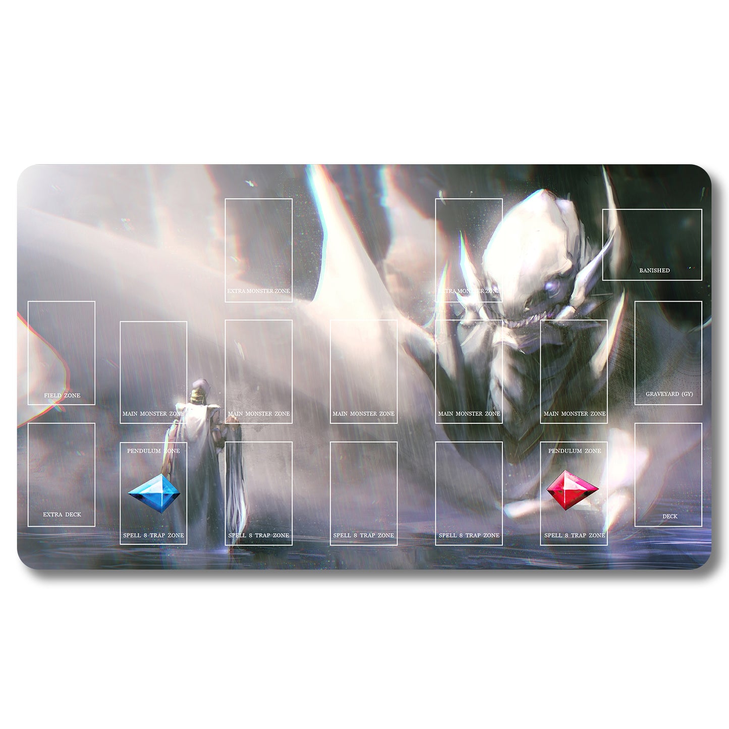 Tabulludo Ekstercentra - 948534- Yugioh Playmat Grandeco 23.6X13.7in Ludaj matoj Kongrua por TCG OCG CCG Komerca Kartludo