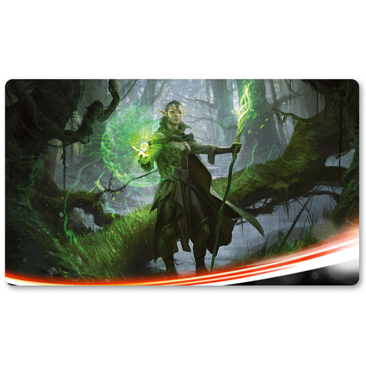 Magic The Gathering Peripheral- Nissa Sage Animist  -MTG Playmat Size 23.6X13.7in Play mats Compatible for TCG RPG CCG Trading Card Game