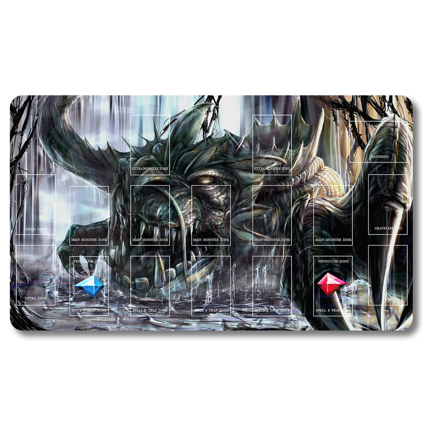 YUGIOH Peripheral - 367953- Yugioh Playmat Size 23.6X13.7in Play mats Compatible for TCG OCG CCG Trading Card Game