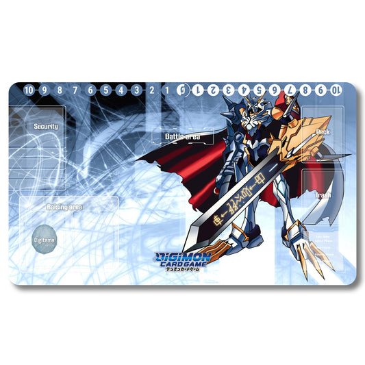 Board Game Omegamon Playmat - Digimon Size 23.6X13.7in Play mats Compatible for TCG DTCG CCG Trading Card Game