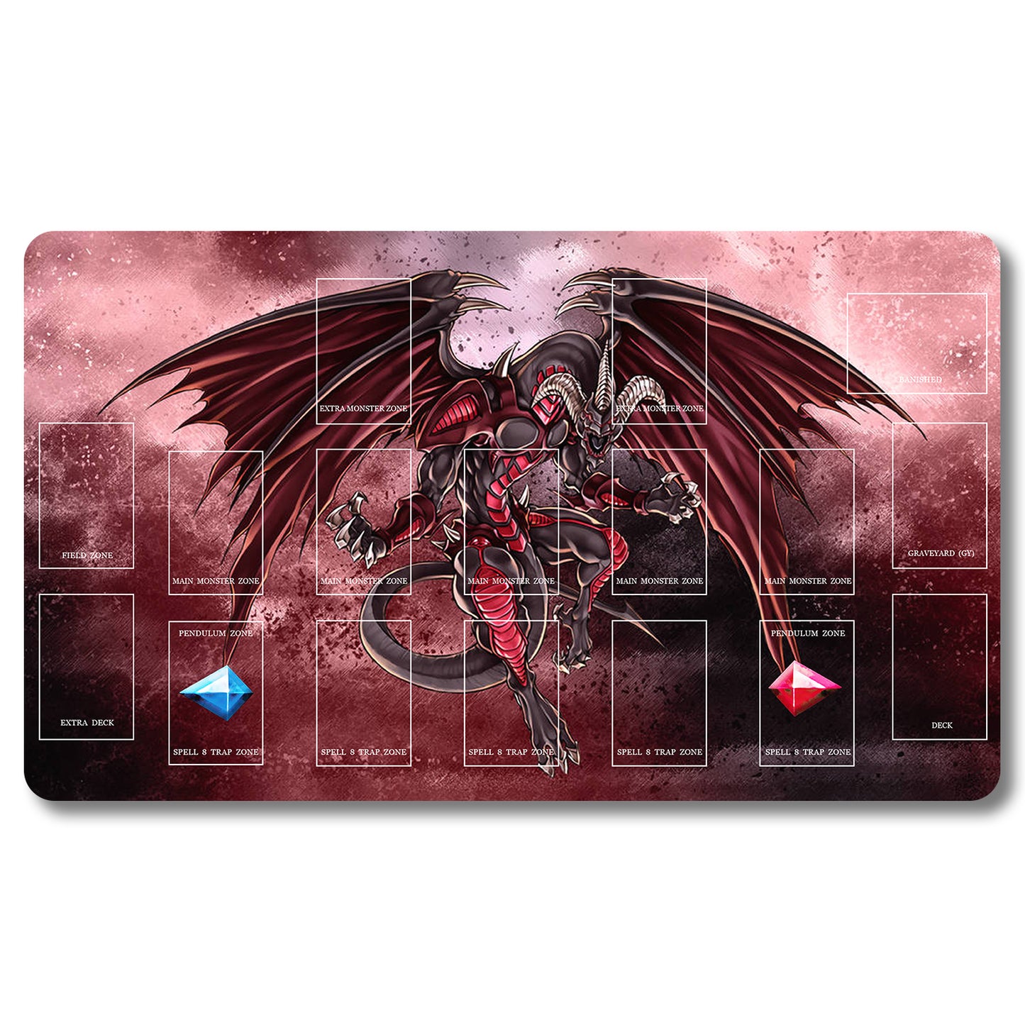 YUGIOH Peripheral - 449653- Yugioh Playmat Size 23.6X13.7in Play mats Compatible for TCG OCG CCG Trading Card Game