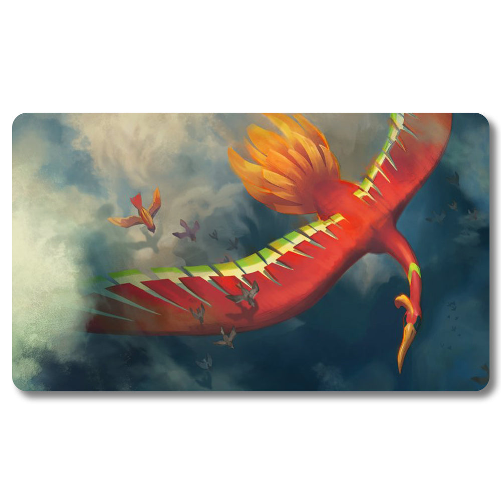 PTCG Ho-oh Playmat - Pokemon Size 23.6X13.7in Play mats Compatible for TCG MTG RPG CCG Trading Card Game