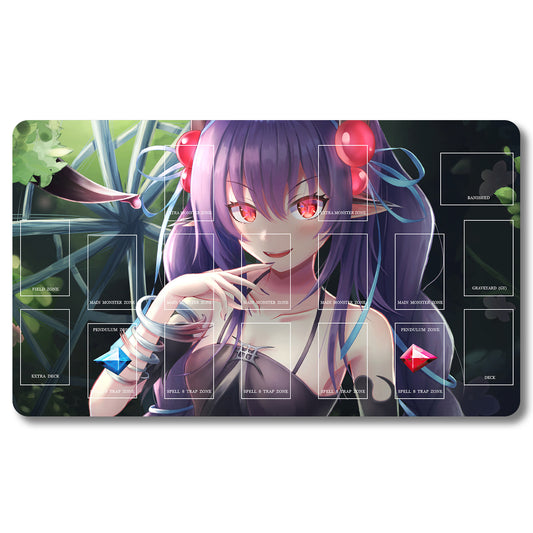 Tabulludo Ekstercentra - 5782k9- Yugioh Playmat Grandeco 23.6X13.7in Ludaj matoj Kongrua por TCG OCG CCG Komerca Kartludo