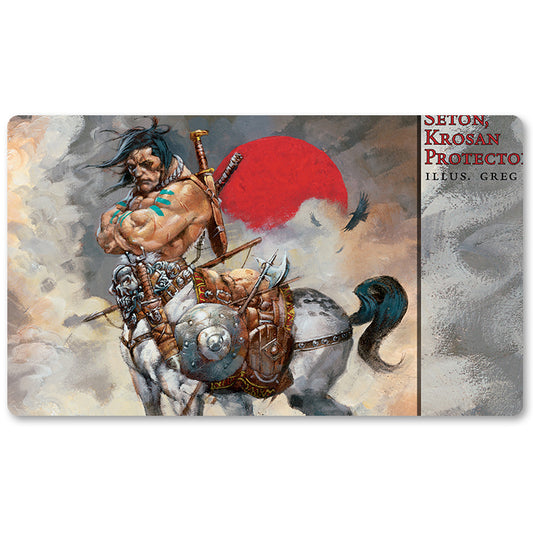 Magic The Gathering Peripheral- Seton, Krosan Protector  -MTG Playmat Size 23.6X13.7in Play mats Compatible for TCG RPG CCG Trading Card Game