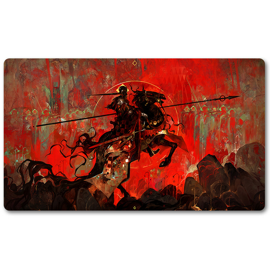 Magic The Gathering Peripheral- Red Knight  -MTG Playmat Size 23.6X13.7in Play mats Compatible for TCG RPG CCG Trading Card Game