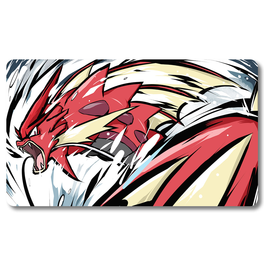 PTCG Gyarados Playmat - Pokemon Size 23.6X13.7in Play mats Compatible for TCG MTG RPG CCG Trading Card Game