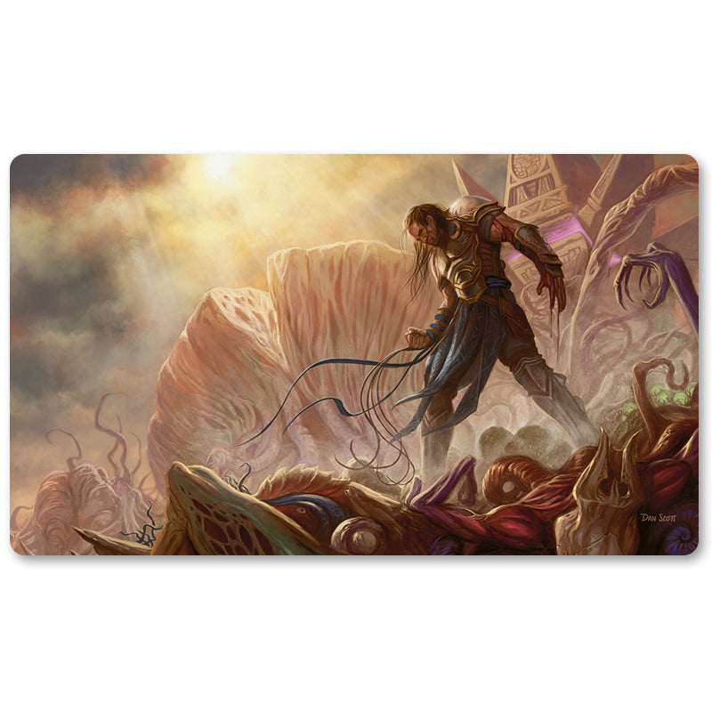 Magic The Gathering Peripheral- Gideon-and-Eldrazi -MTG Playmat Size 23.6X13.7in Play mats Compatible for TCG RPG CCG Trading Card Game