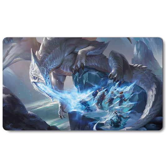 Board Game Peripheral- WHITE DRAGON -MTG Playmat Size 23.6X13.7in Play mats Compatible for TCG RPG CCG Trading Card Game