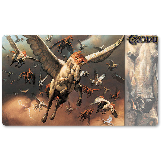 Board Game Peripheral- Pegasus Stampede  -MTG Playmat Size 23.6X13.7in Play mats Compatible for TCG RPG CCG Trading Card Game