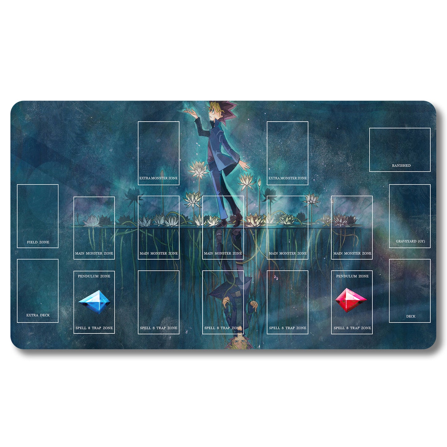 YUGIOH Yugi Muto Playmat- Yugioh Size 23.6X13.7in Play mats Compatible for TCG OCG CCG Trading Card Game