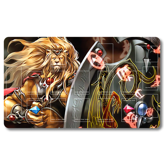 Board Game Manticore of Darkness Playmat - Yugioh Size 23.6X13.7in Play mats Compatible for TCG OCG CCG Trading Card Game