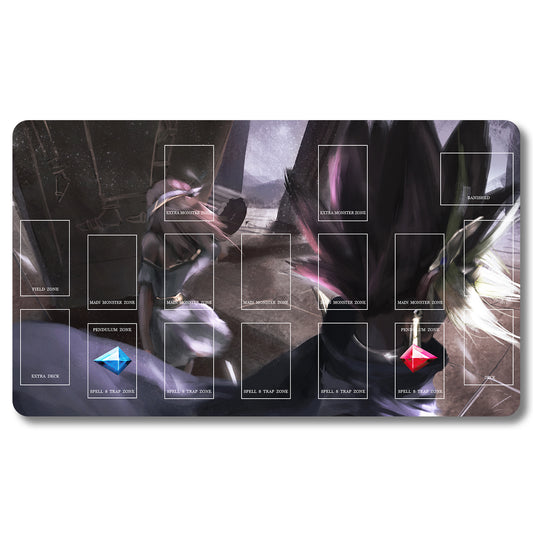 Board Game Peripheral - 948535- Yugioh Playmat Size 23.6X13.7in Play mats Compatible for TCG OCG CCG Trading Card Game