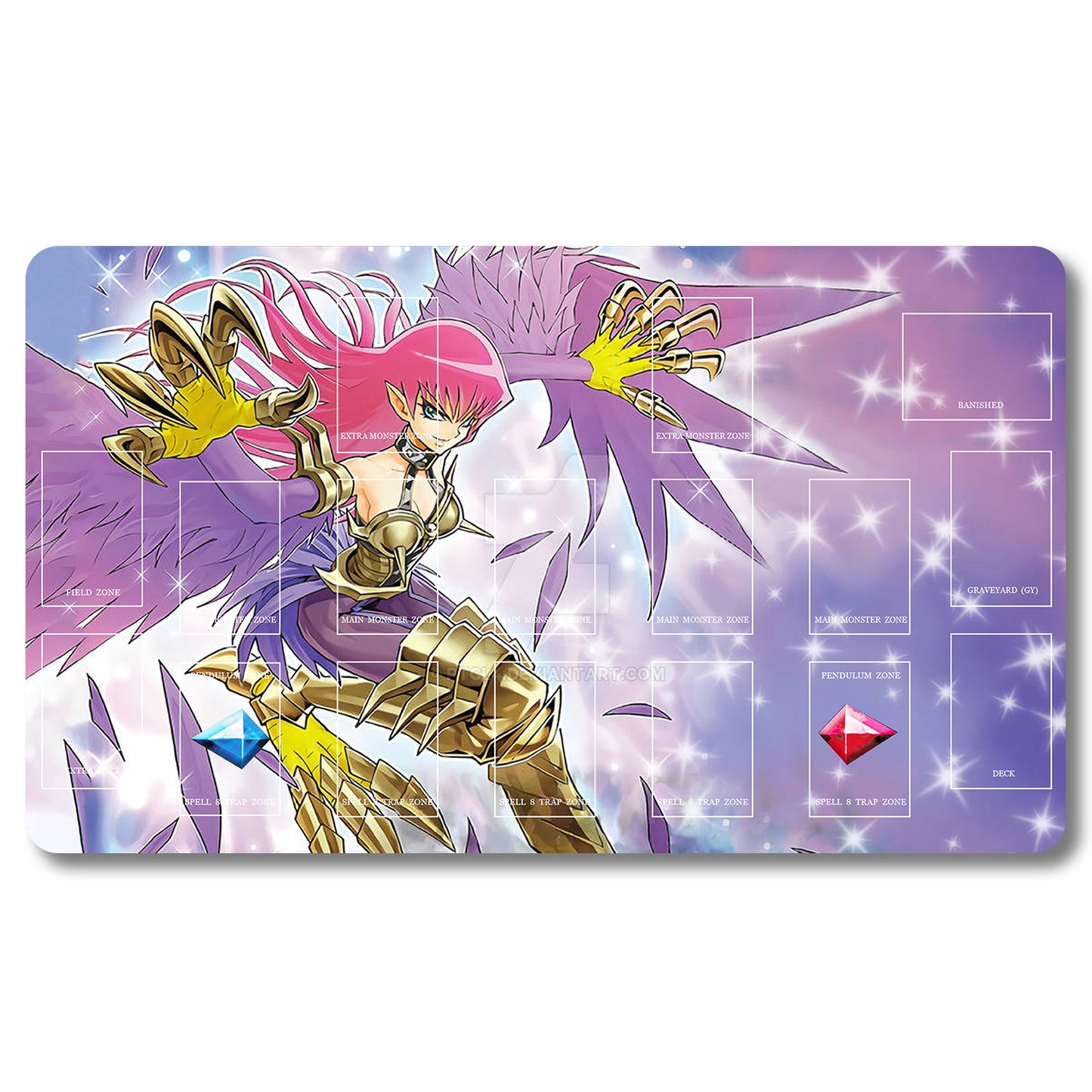 Tabulludo Ekstercentra - 158656- Yugioh Playmat Grandeco 23.6X13.7in Ludaj matoj Kongrua por TCG OCG CCG Komerca Kartludo