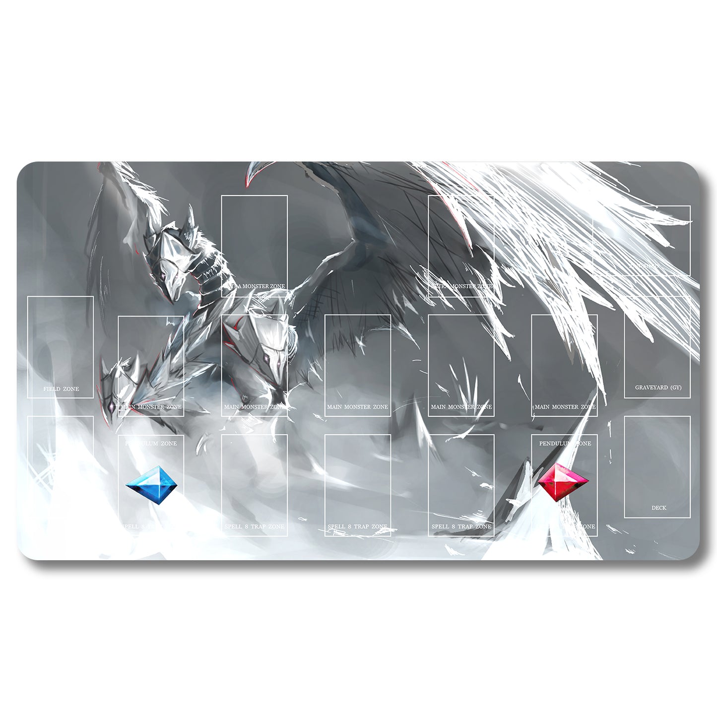 Board Game Blue-Eyes Ultimate Dragon Playmat - Yugioh Size 23.6X13.7in Play mats Compatible for TCG OCG CCG Trading Card Game