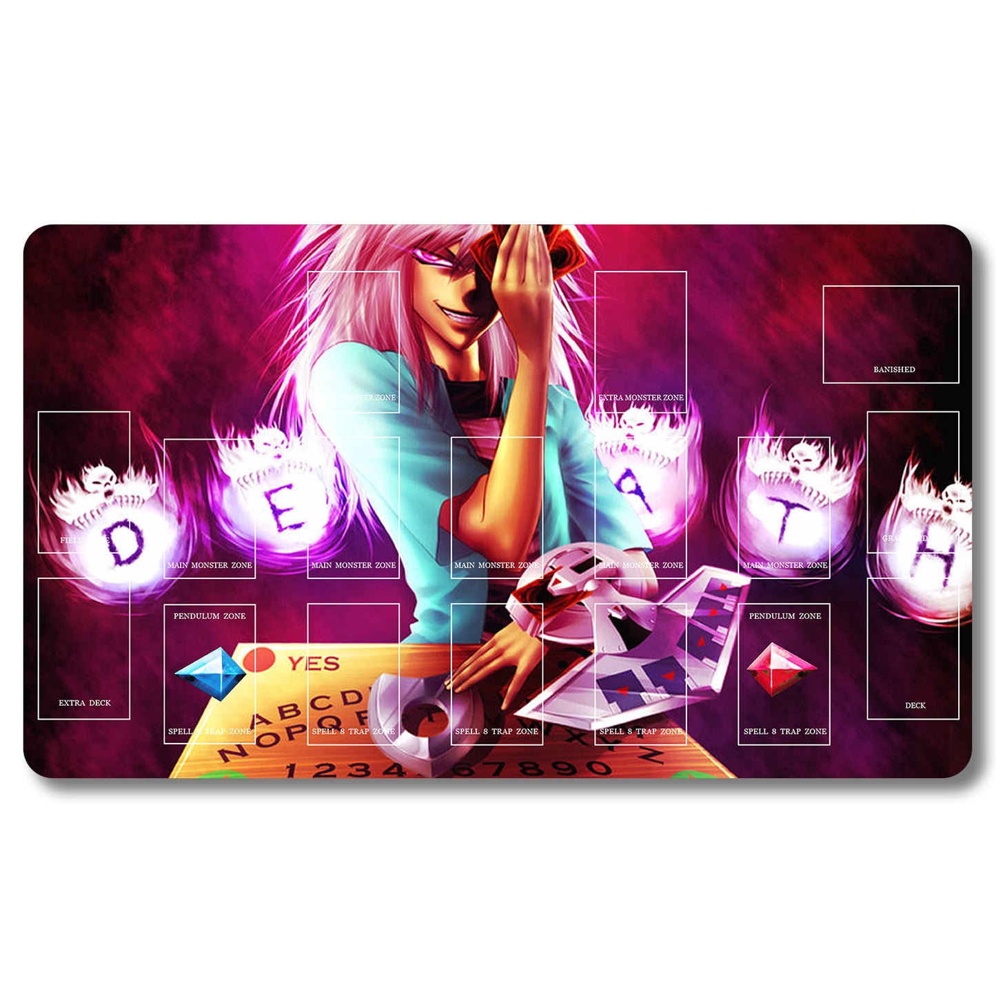 YUGIOH Ryou Bakura Playmat- Yugioh Size 23.6X13.7in Play mats Compatible for TCG OCG CCG Trading Card Game