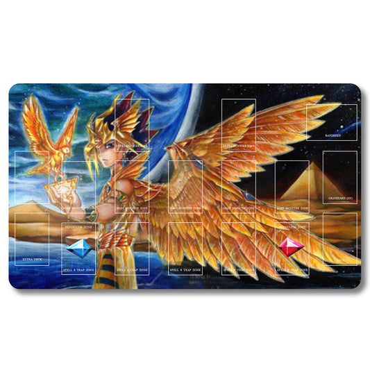 Board Game Yuma Tsukumo Playmat - Yugioh Size 23.6X13.7in Play mats Compatible for TCG OCG CCG Trading Card Game