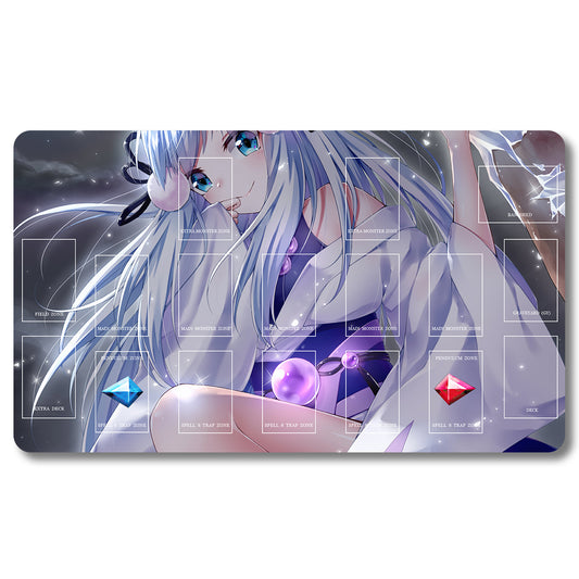 Tabulludo Ekstercentra - g7x6p3- Yugioh Playmat Grandeco 23.6X13.7in Ludaj matoj Kongruaj por TCG OCG CCG Komerca Kartludo