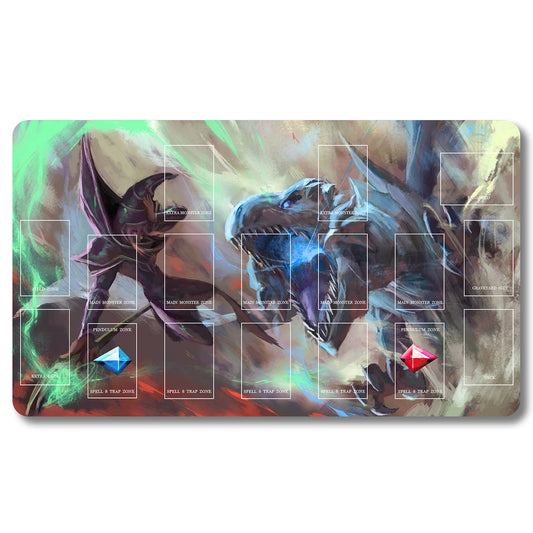 Tabulludo Ekstercentra - 59653- Yugioh Playmat Grandeco 23.6X13.7in Ludaj matoj Kongrua por TCG OCG CCG Komerca Kartludo