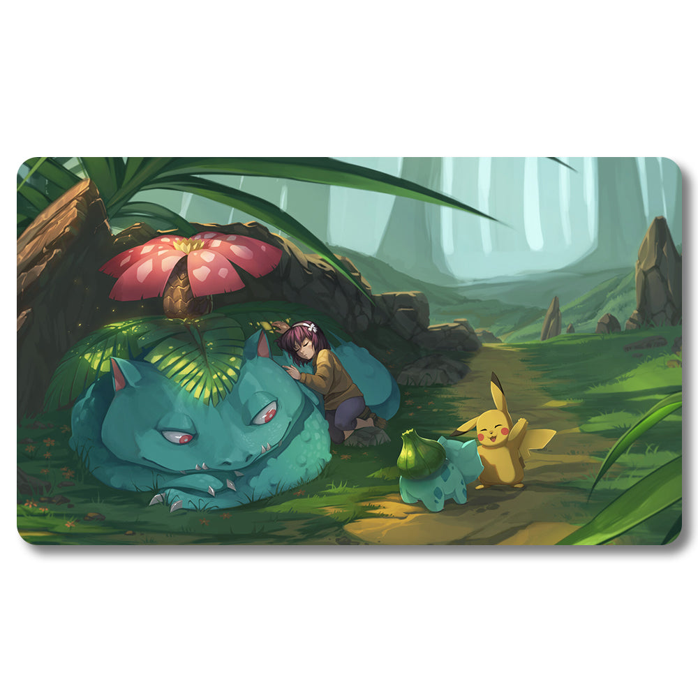 Board Game Venusaur Playmat - Pokemon Size 23.6X13.7in Play mats Compatible for TCG MTG RPG CCG Trading Card Game