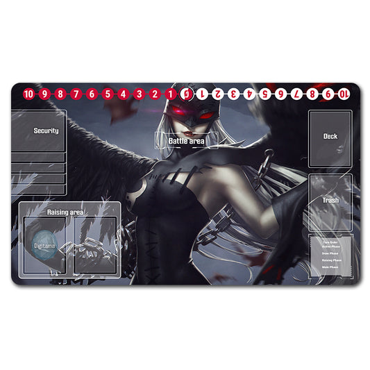 Board Game Lady Devimon Playmat - Digimon Size 23.6X13.7in Play mats Compatible for TCG DTCG CCG Trading Card Game