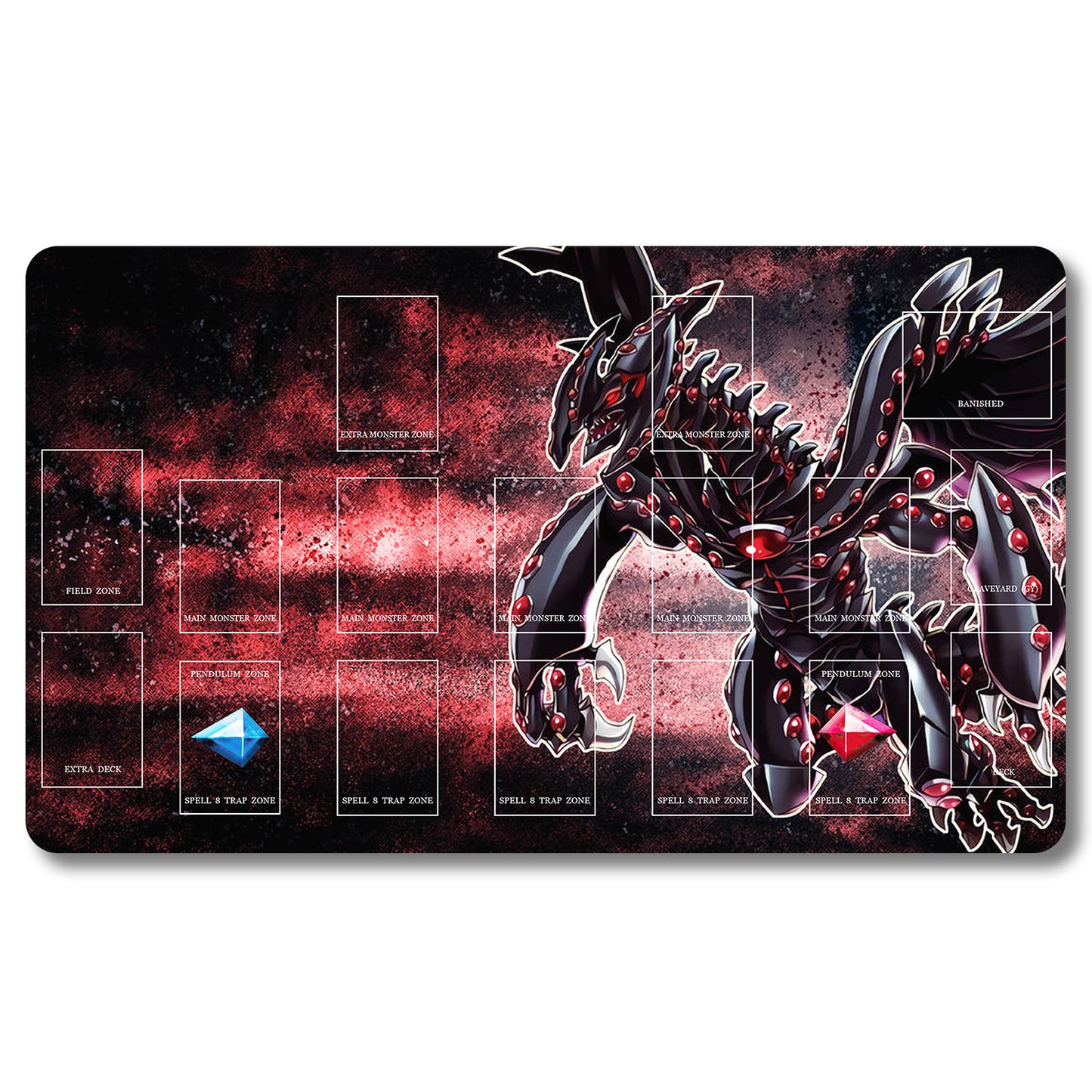 Tabulludo Ekstercentra - 129653- Yugioh Playmat Grandeco 23.6X13.7in Ludaj matoj Kongrua por TCG OCG CCG Komerca Kartludo