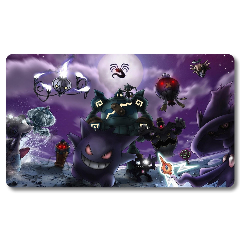 Board Game Gengar Playmat - Pokemon Size 23.6X13.7in Play mats Compatible for TCG MTG RPG CCG Trading Card Game