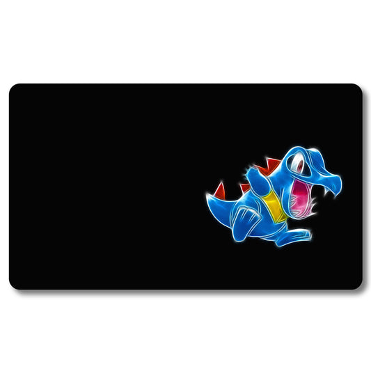 Board Game Totodile Playmat - Pokemon Size 23.6X13.7in Play mats Compatible for TCG MTG RPG CCG Trading Card Game