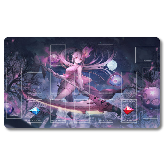 Tabulludo Ekstercentra - j3vwgp- Yugioh Playmat Grandeco 23.6X13.7in Ludaj matoj Kongrua por TCG OCG CCG Komerca Kartludo